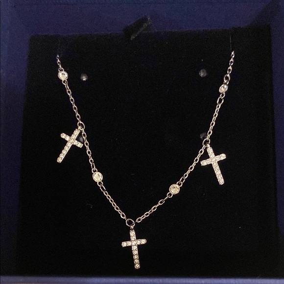 Swarovski Silver Cross Necklace - Picture 2 of 5